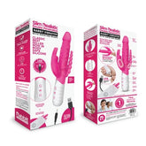 Rabbit Essentials Rechargeable Slim Double Penetration Rabbit Vibrator with Rotating Beads USB Silicone Pink VIBRATORS-RABBIT-MULTI